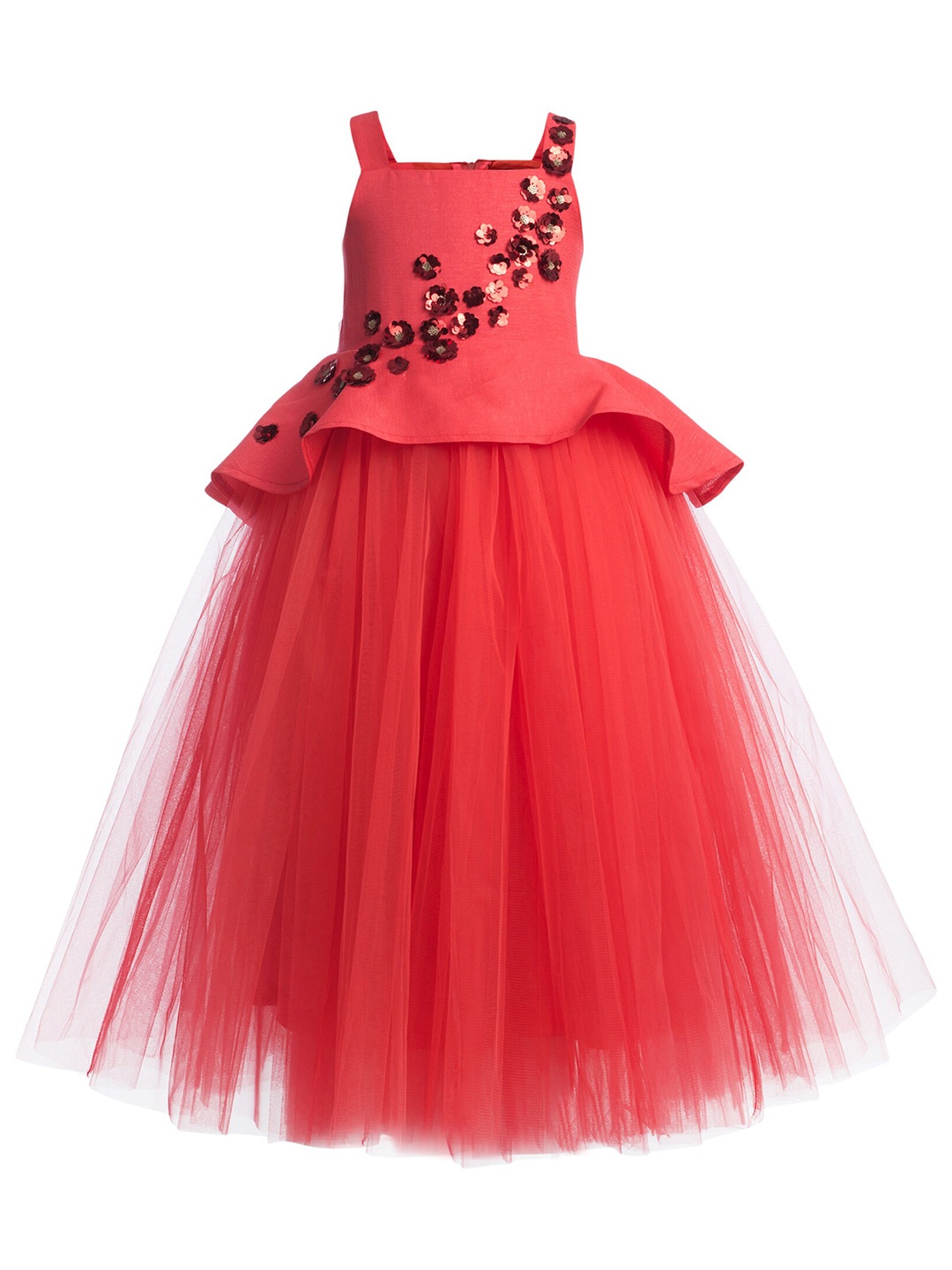 

Toy Balloon kids Coral Embellished Net Maxi Dress