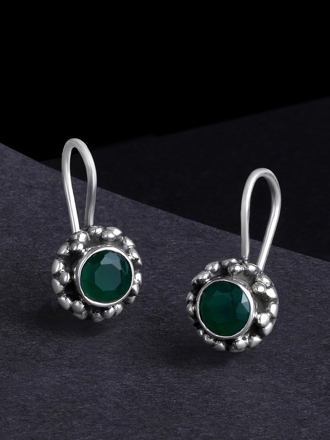 

Silvora by Peora Green Floral Studs Earrings