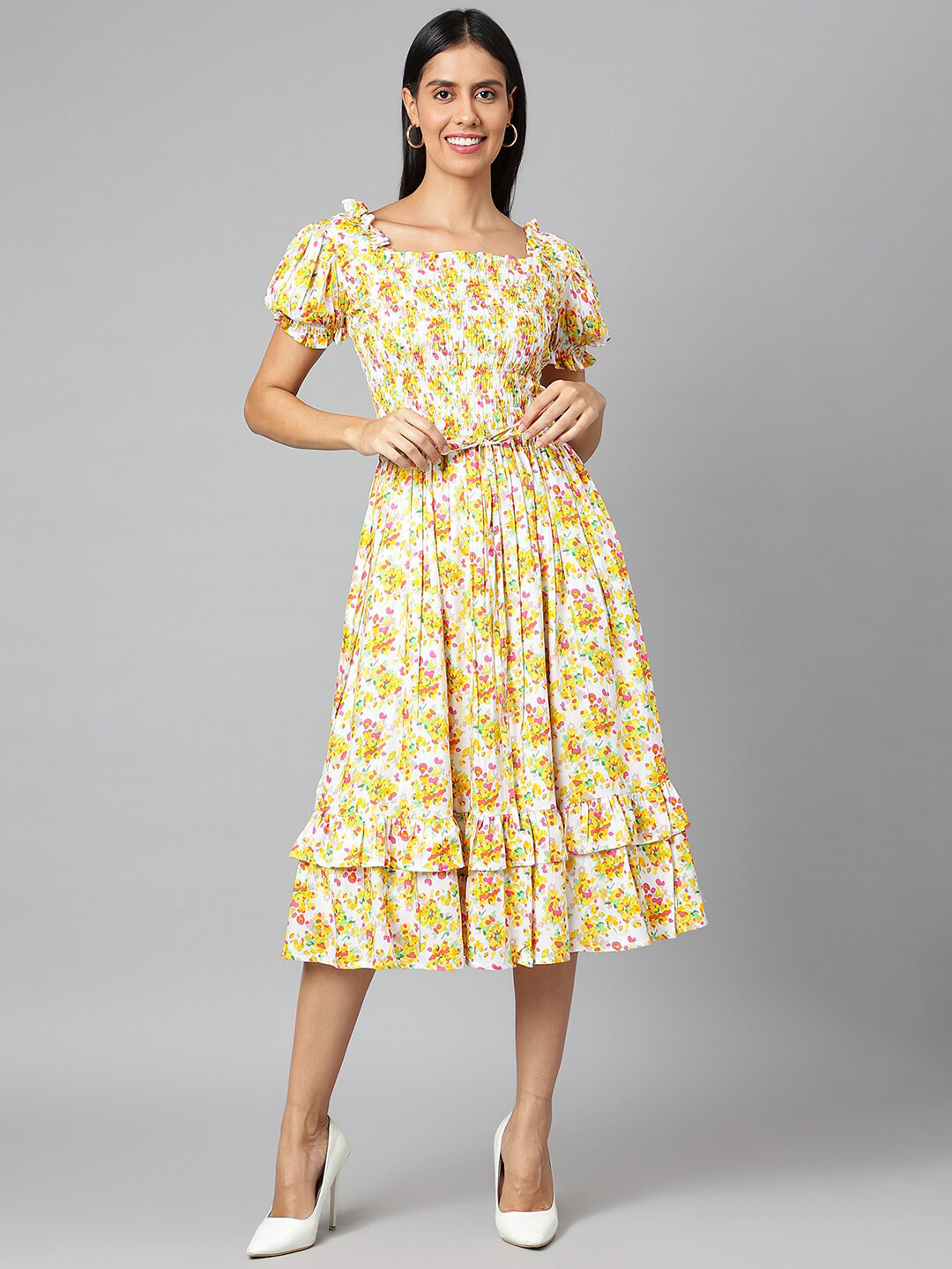 

FINSBURY LONDON Multicoloured Floral Midi Dress, Multi