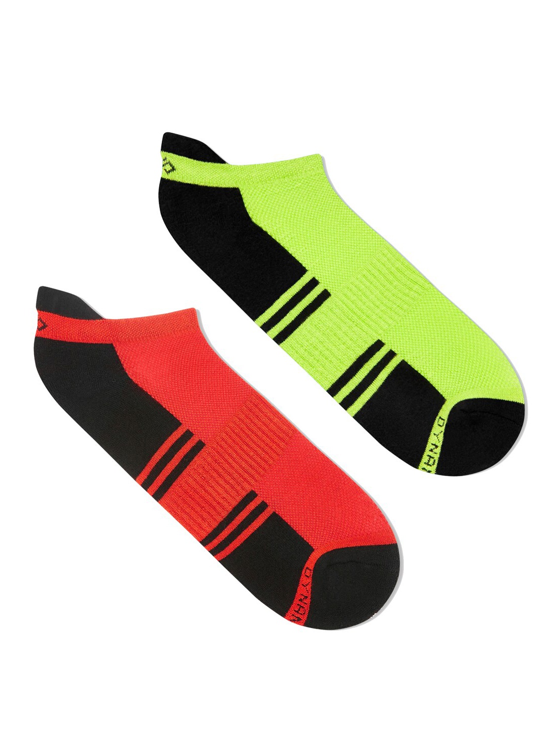

Dynamocks Women Pack Of 2 Multicoloured Colourblocked Bamboo Ankle-Length Socks, Fluorescent green