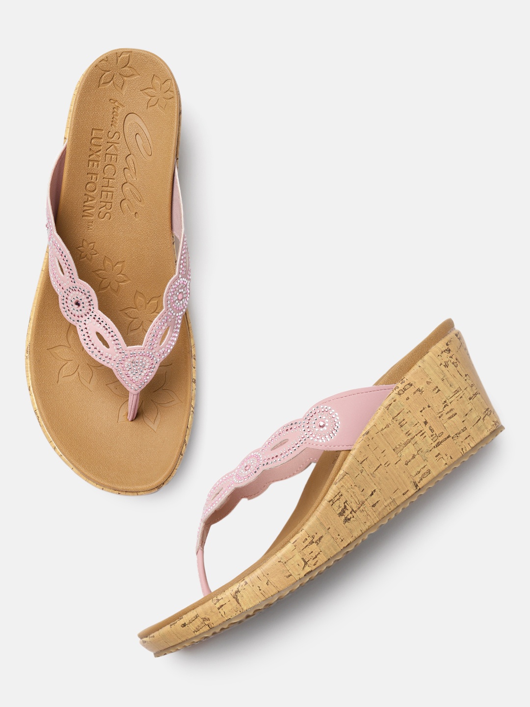 

Skechers Women Pink Embellished Wedges