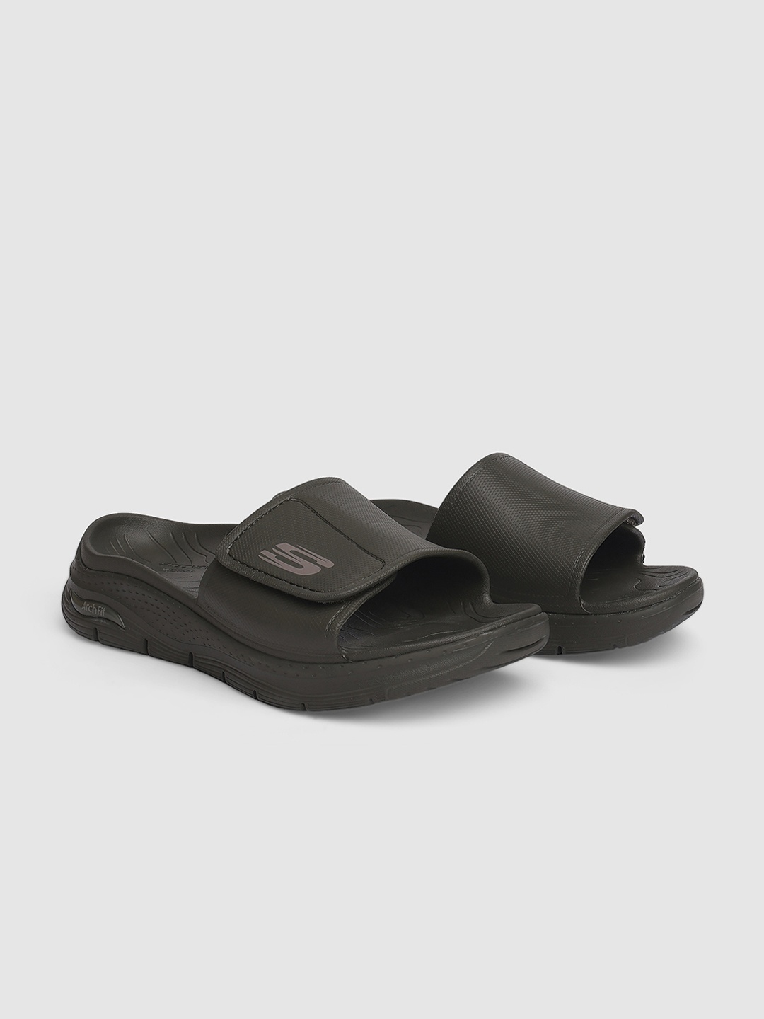 

Skechers Men Olive Green Arch Fit Sliders