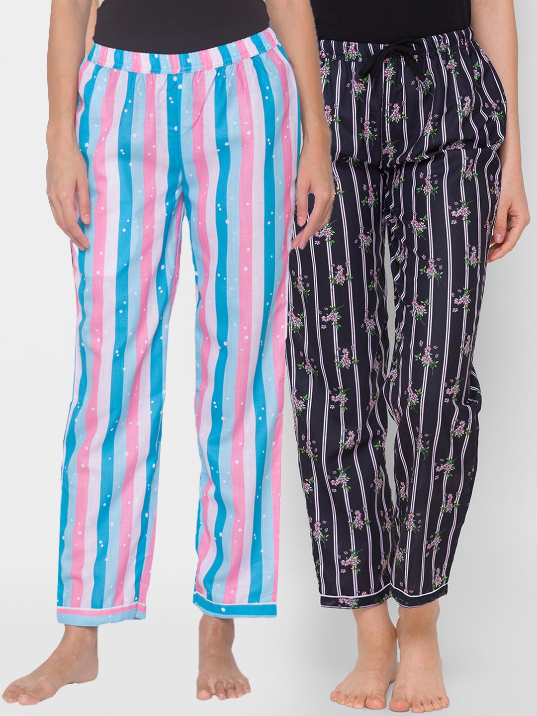 

FashionRack Women Set of 2 Cotton Lounge Pants, Pink