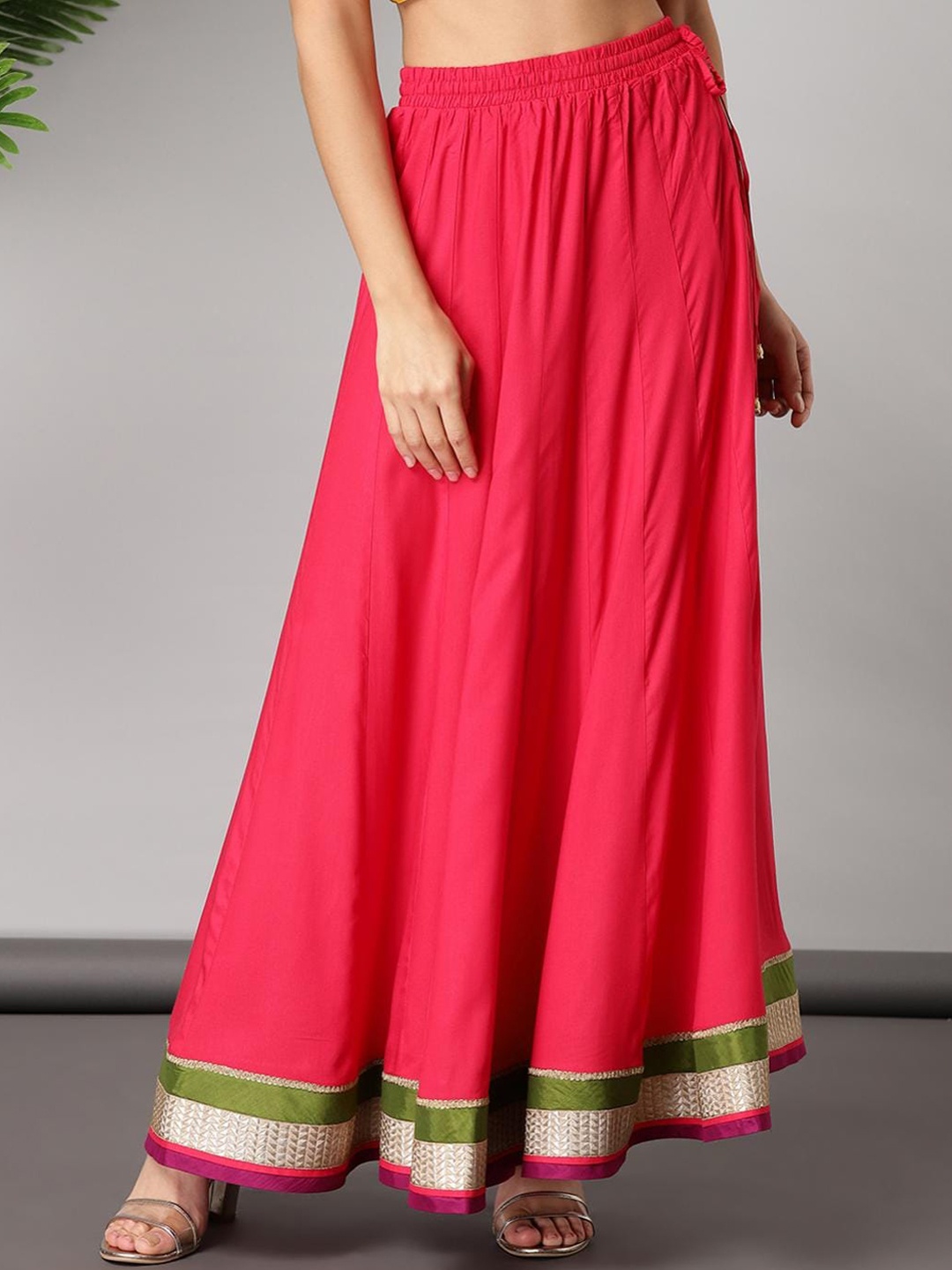 

Lakshita Women Pink Solid A-Line Ethnic Maxi Skirt
