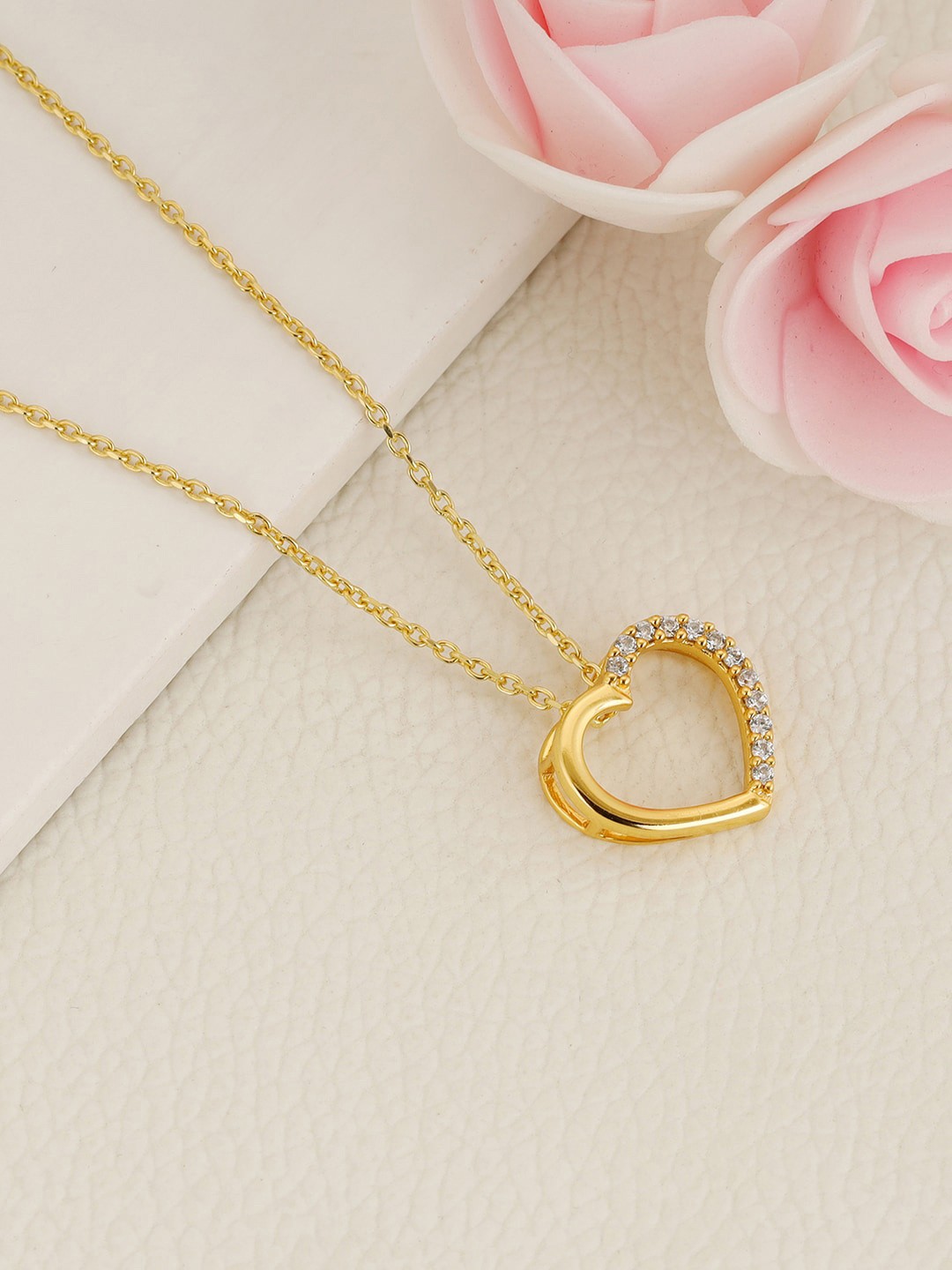 

GIVA 925 Sterling Silver 18k Gold Plated Sweetheart Pendant with Link Chain