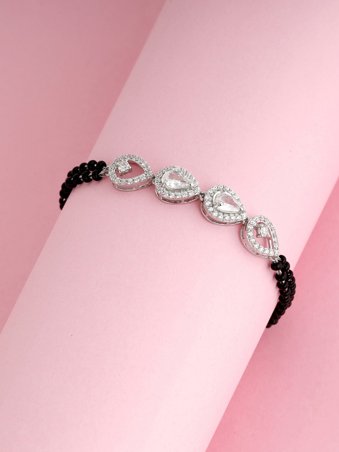 

GIVA 925 Sterling Silver Rhodium Plated Alluring Mangalsutra Adjustable Bracelet