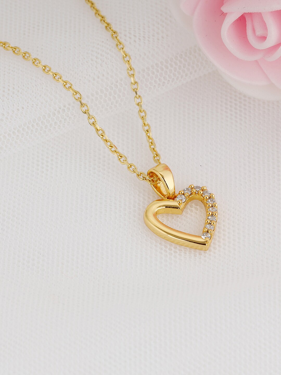 

GIVA 925 Sterling Silver 18k Gold Plated Happy Heart Pendant with Link Chain