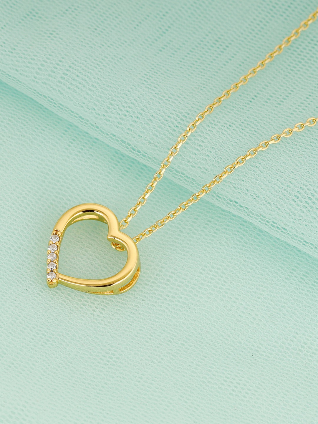 

GIVA 925 Sterling Silver 18k Gold Plated Heart-Throb Pendant with Link Chain