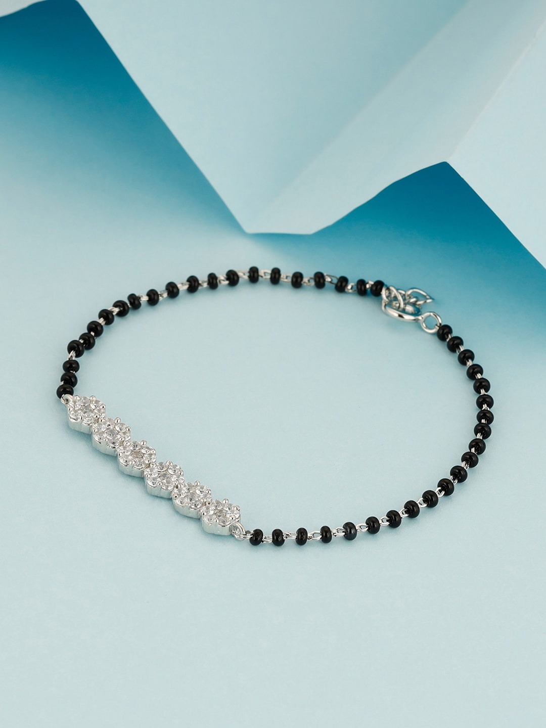 

GIVA 925 Sterling Silver Rhodium Plated Embellished Mangalsutra Bracelet, Adjustable