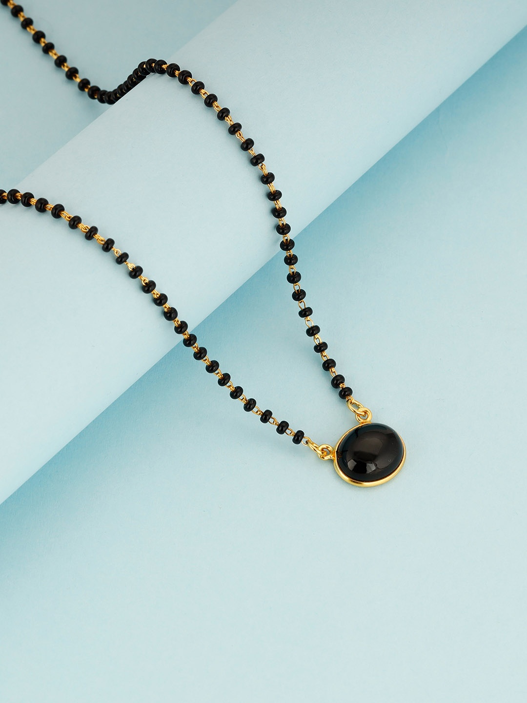

GIVA 18k Gold Plated 925 Sterling Silver Mangalsutra, Black