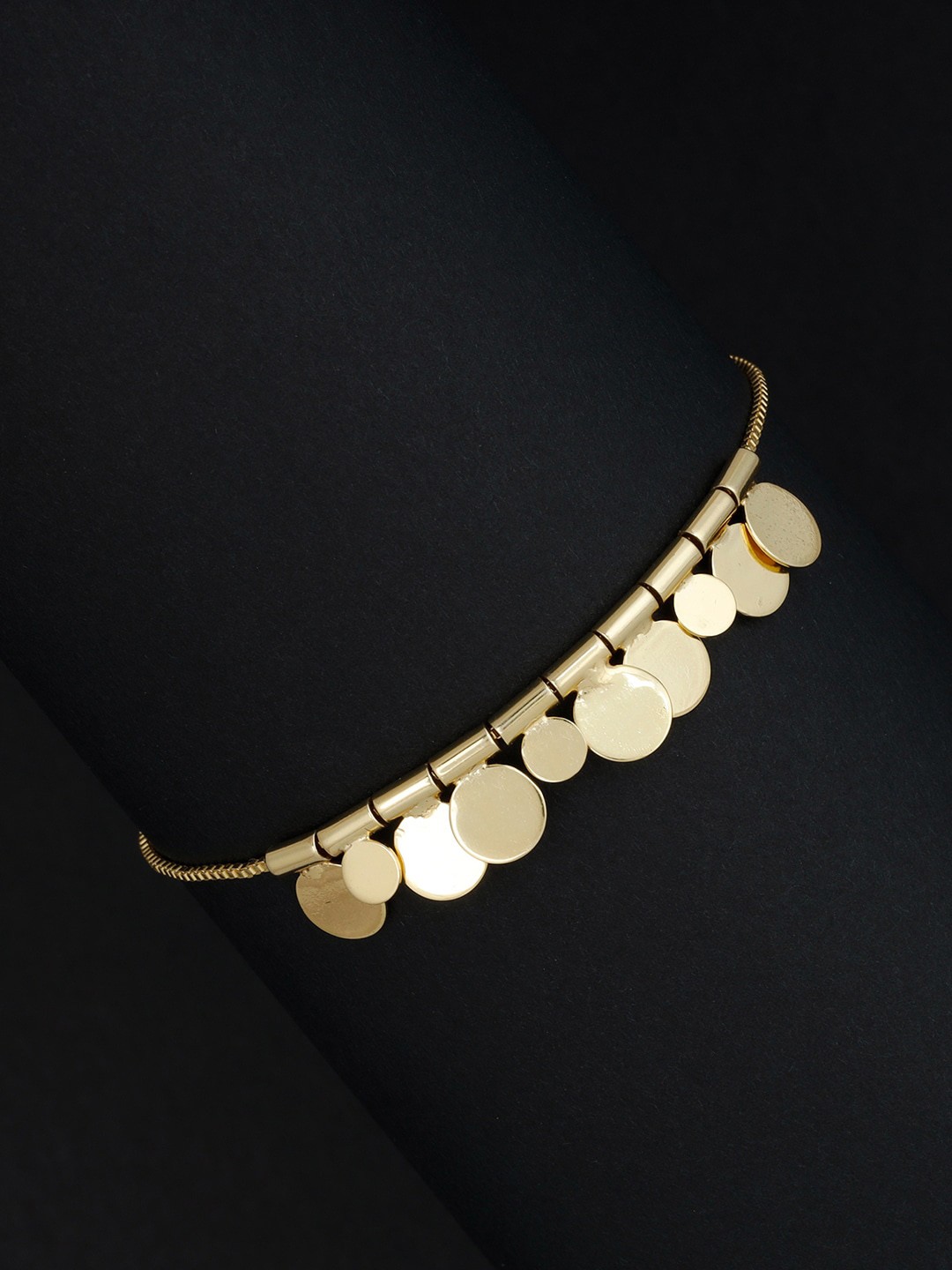 

GIVA 925 Sterling Silver 18k Gold Plated Lucky Coins Bracelet, Adjustable
