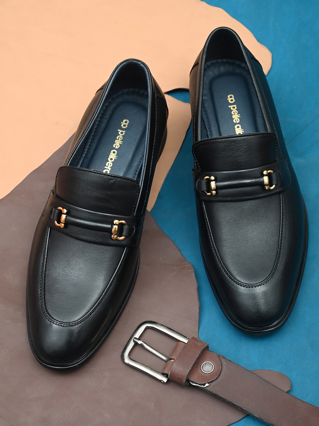 

pelle albero Men Black Solid Leather Formal Loafer
