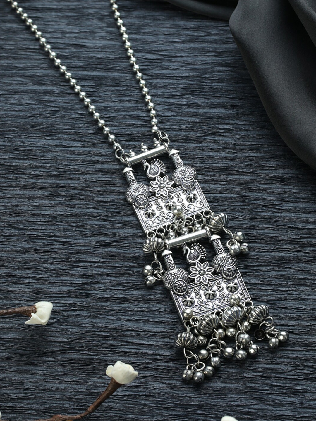 

Priyaasi Silver-Plated Oxidised Necklace