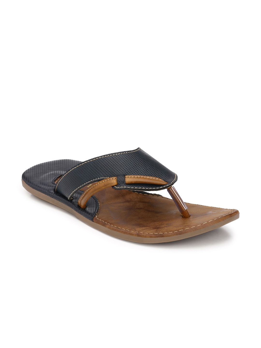 

Prolific Men Navy Perforated Sandals, Navy blue