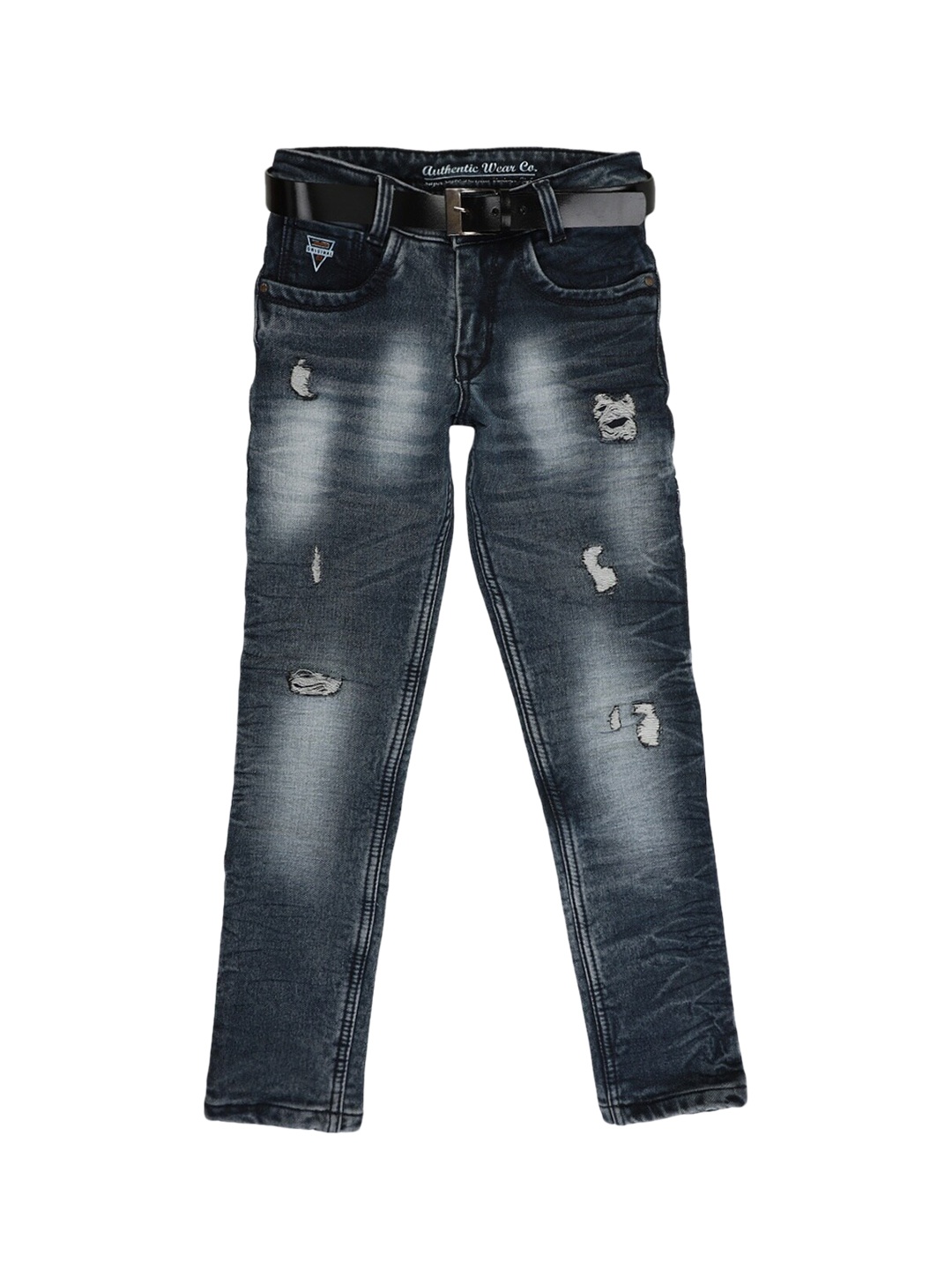 

V-Mart Boys Blue Regular Fit Mildly Distressed Heavy Fade Jeans