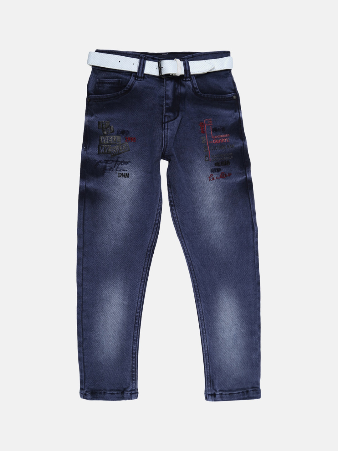 

V-Mart Boys Blue Low Distress Light Fade Jeans
