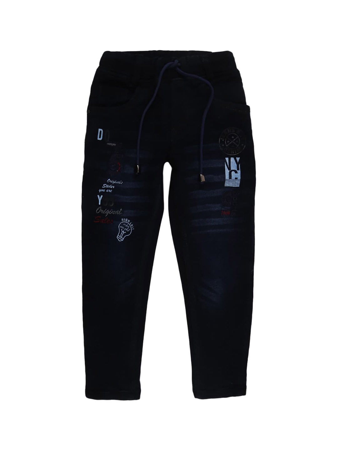 

V-Mart Boys Blue Printed Mid Rise Denim Jeans