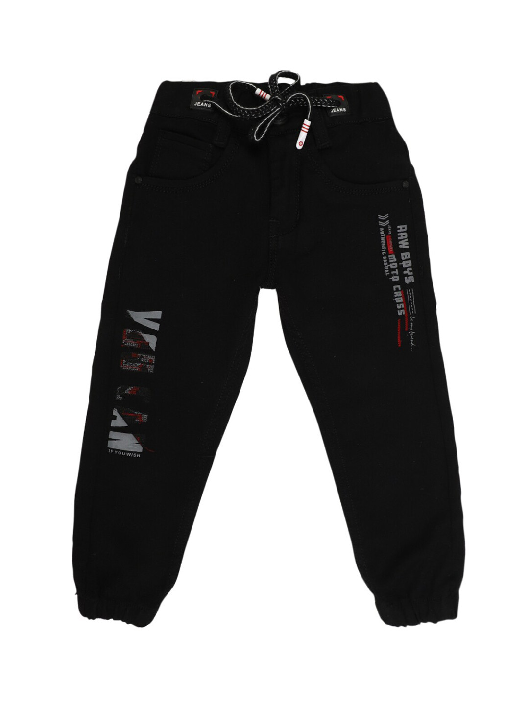 

V-Mart Boys Black Mid Rise Regular Fit Jogger Jeans