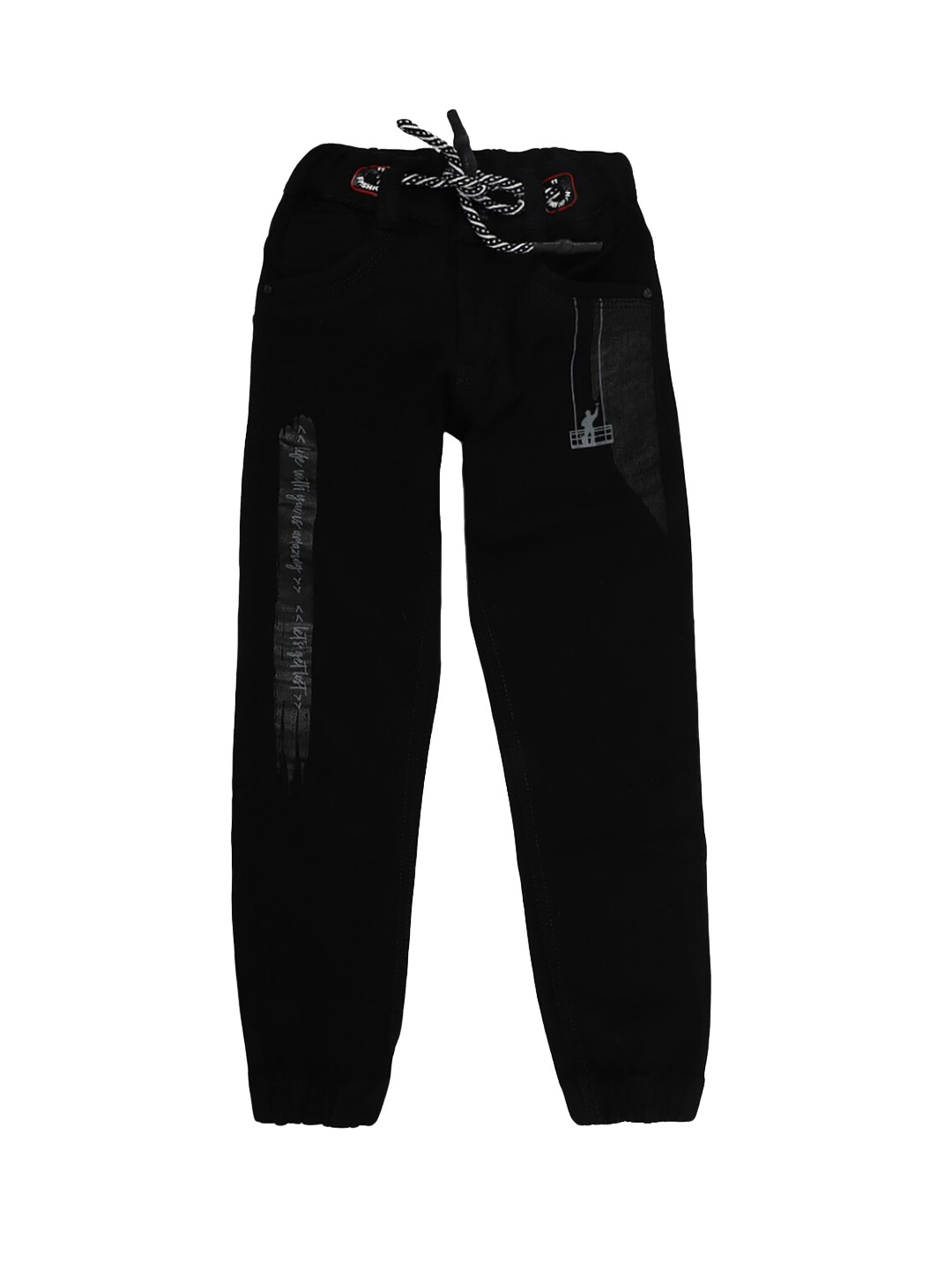 

V-Mart Boys Black Solid Denim Mid-Rise Jogger Jeans