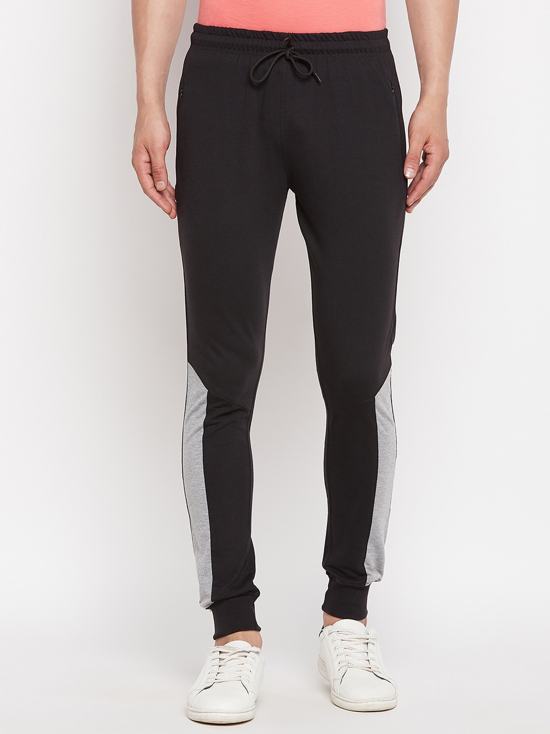

FirstKrush Men Black & Grey Colorblocked Track Pants