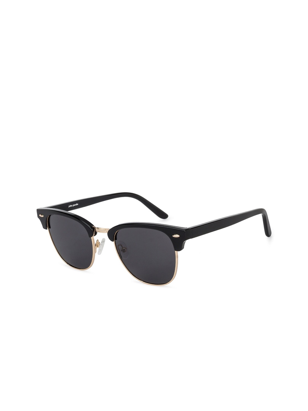 

John Jacobs Unisex Grey Lens & Black Browline Sunglasses with Polarised and UV Protected Lens