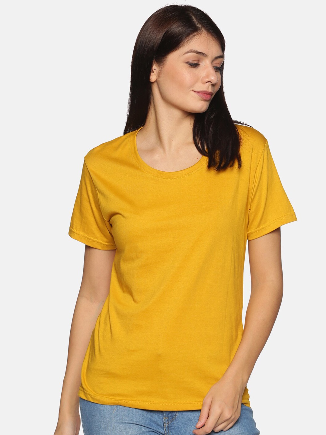 

NOT YET by us Women Mustard Yellow T-shirt