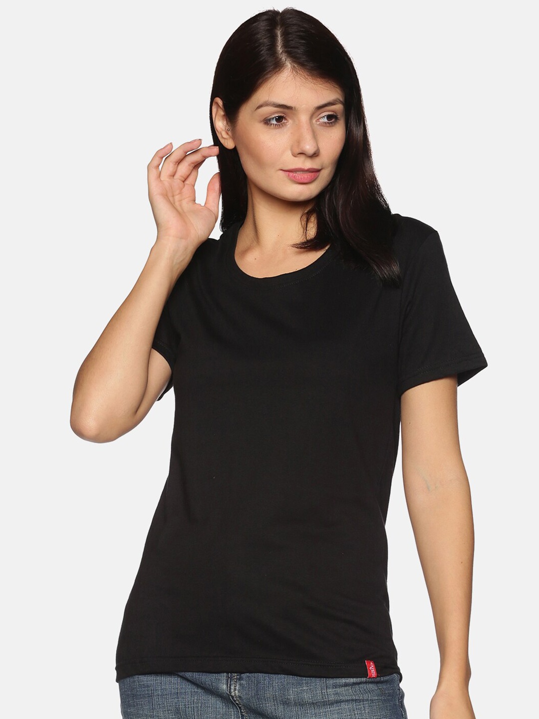 

NOT YET by us Women Black T-shirt