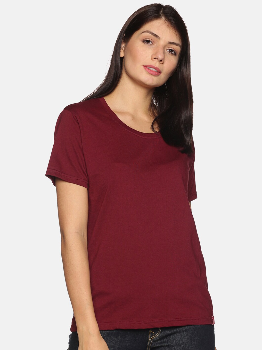 

NOT YET by us Women Maroon T-shirt