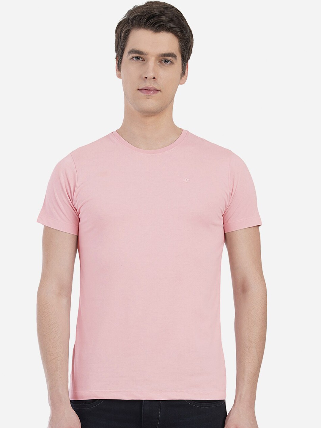 

Greenfibre Men Pink Slim Fit Cotton T-shirt
