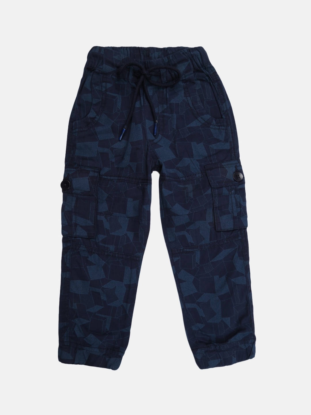 

V-Mart Boys Navy Blue Printed Cargos Trousers