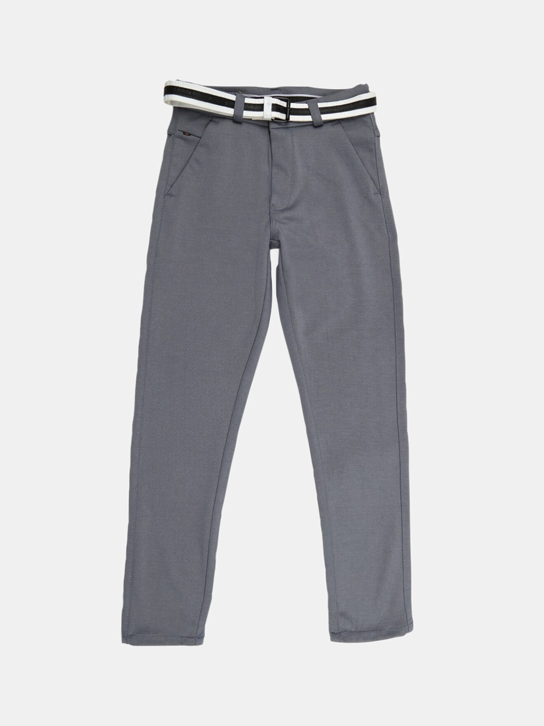 

V-Mart Boys Grey Solid Lycra Trousers
