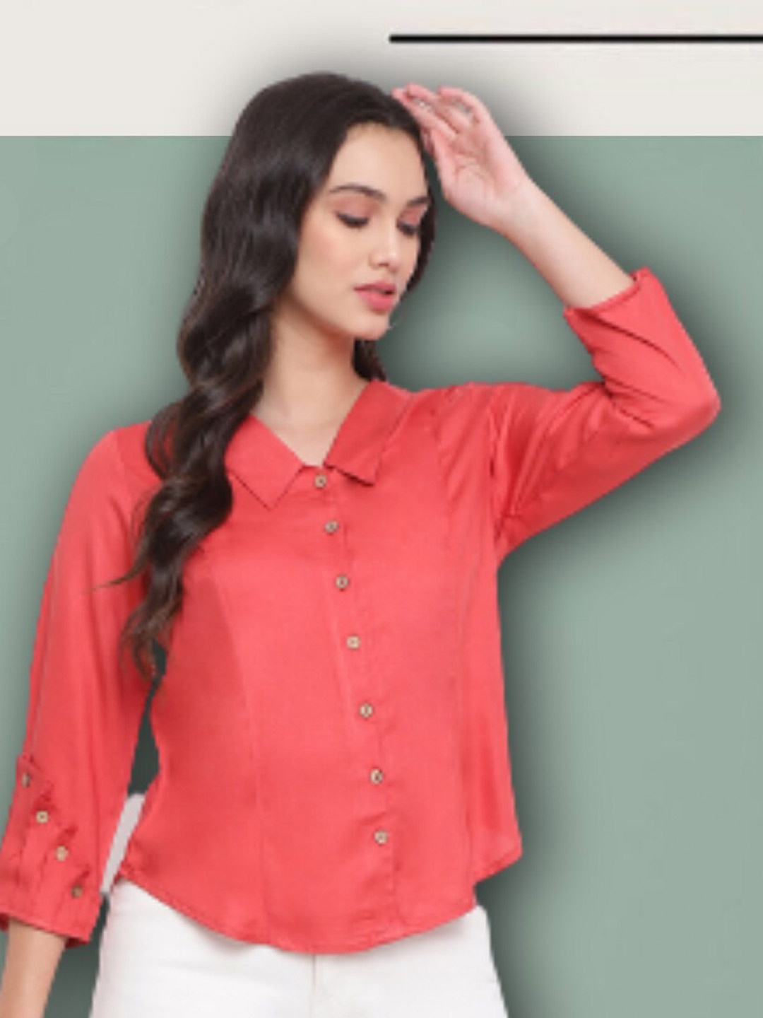 

Latin Quarters Red Shirt Style Top