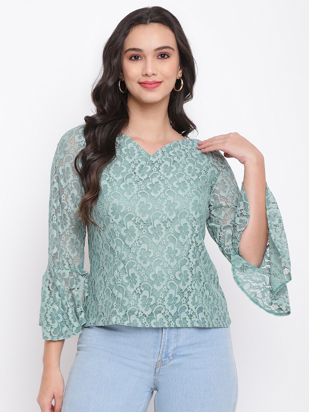 

Latin Quarters Green Floral Top