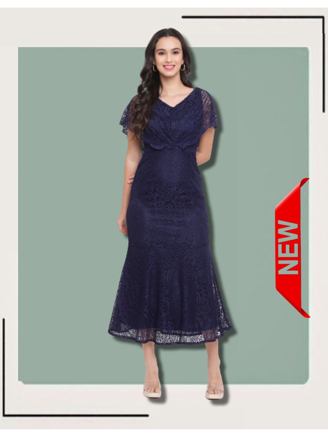 

Latin Quarters Navy Blue Maxi Midi Dress