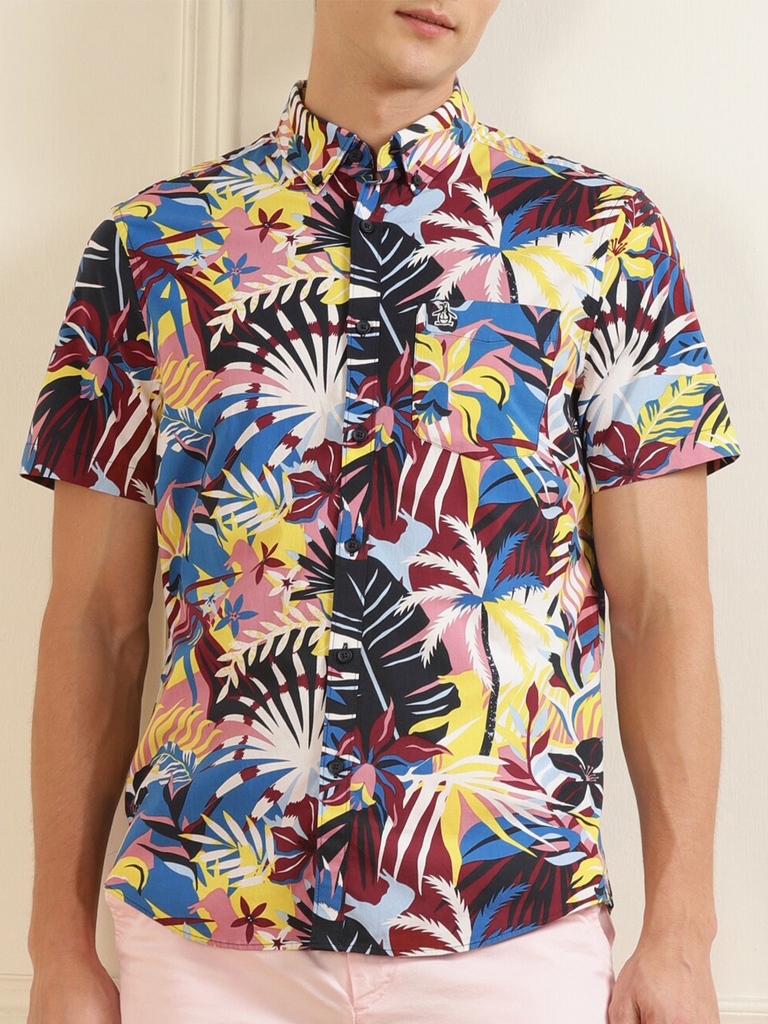 

Original Penguin Men Multicoloured Floral Printed Casual Shirt, Multi