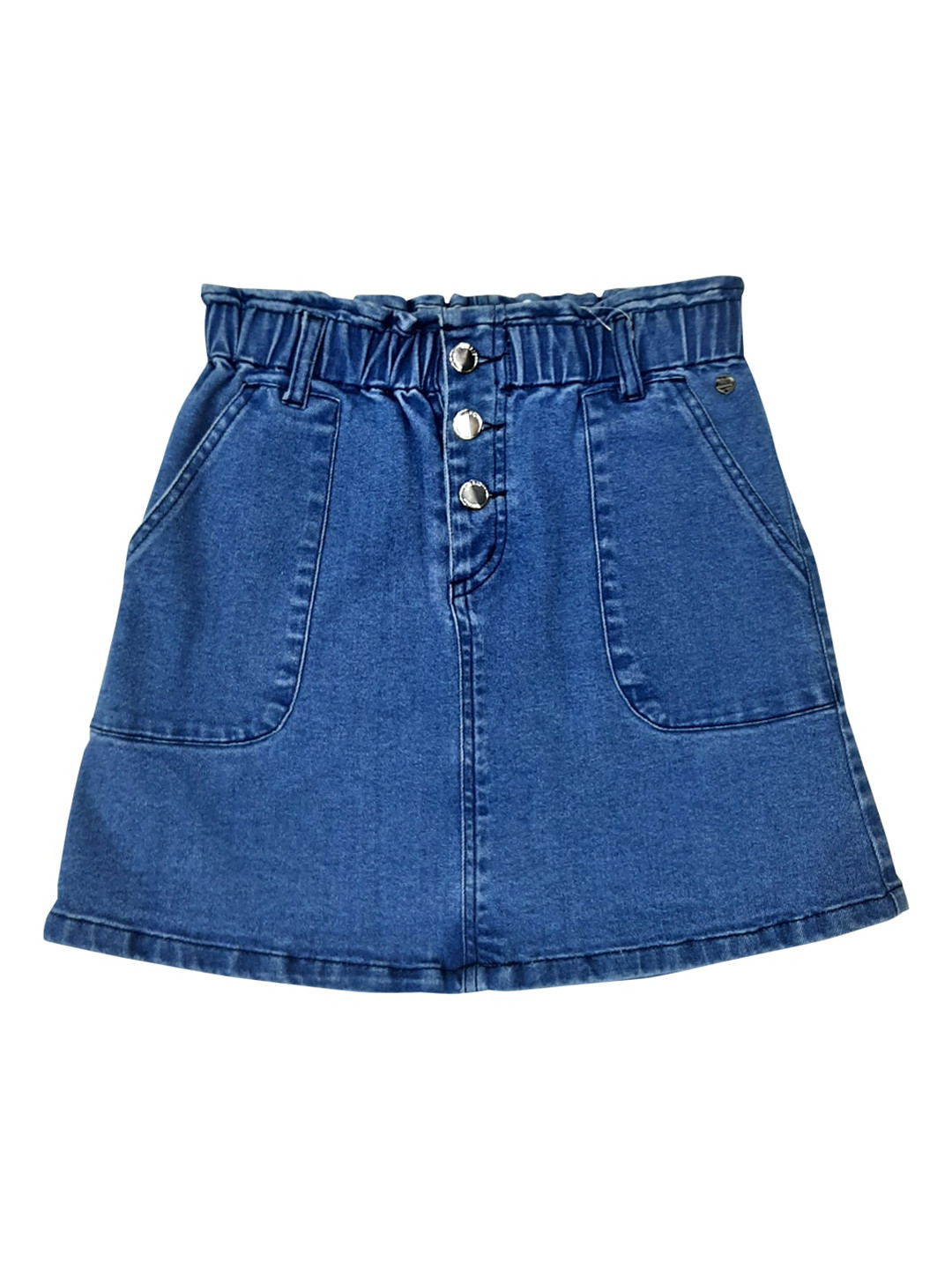 

Gini and Jony Girls Blue Solid Denim Mini A-Line Skirt