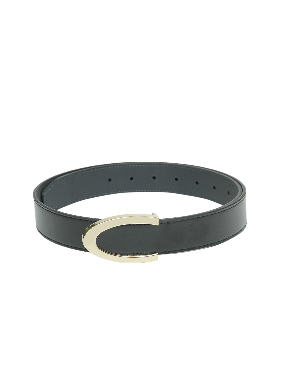 

Calvadoss Men Black Textured PU Belt