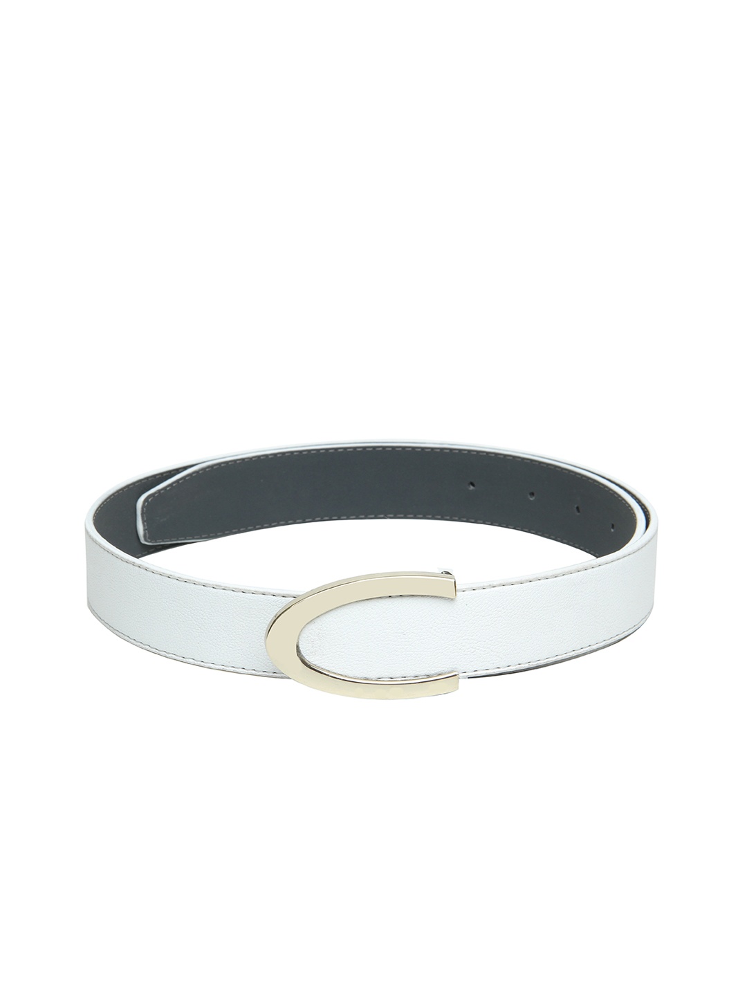 

Calvadoss Women White Textured PU Casual Belt