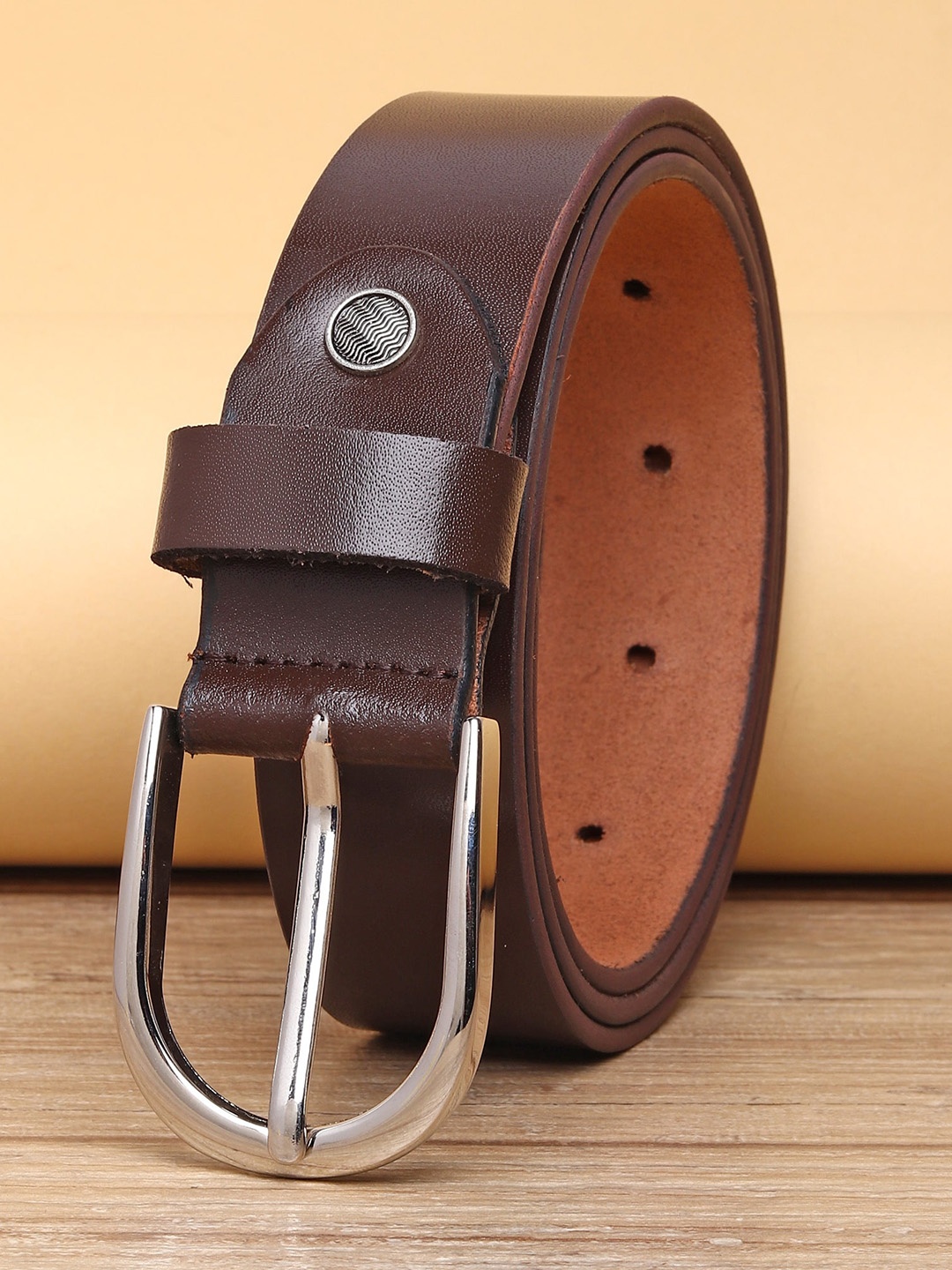 

URBAN ALFAMI Men Brown Textured Leather Belt