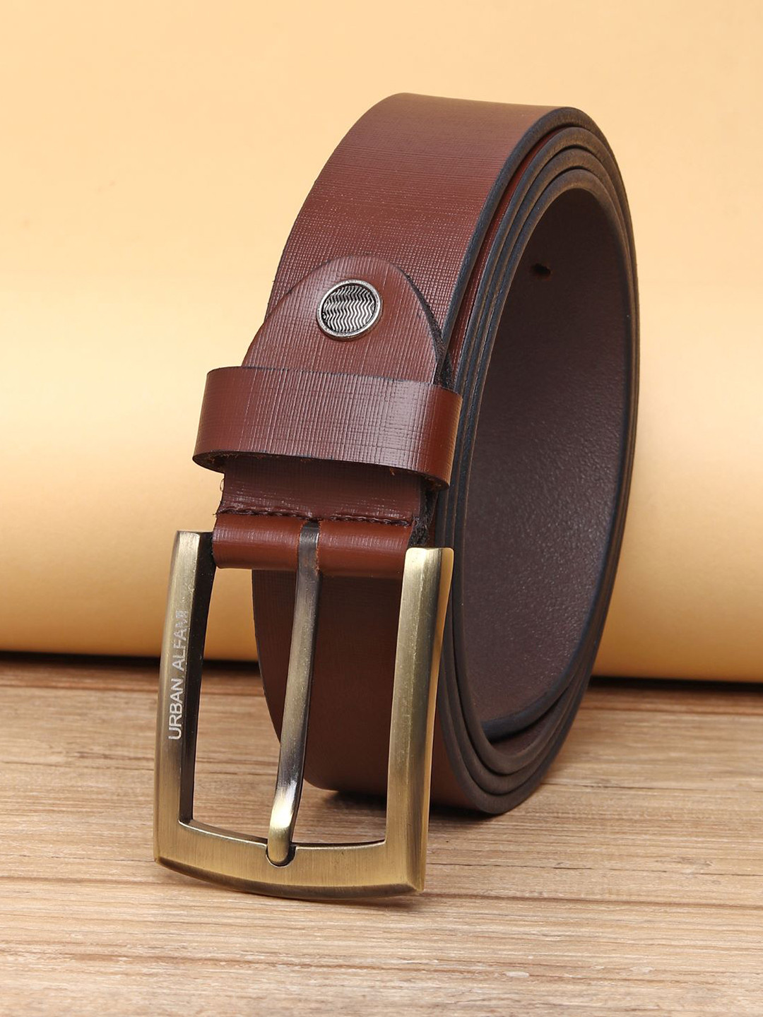 

URBAN ALFAMI Men Brown Leather Belt