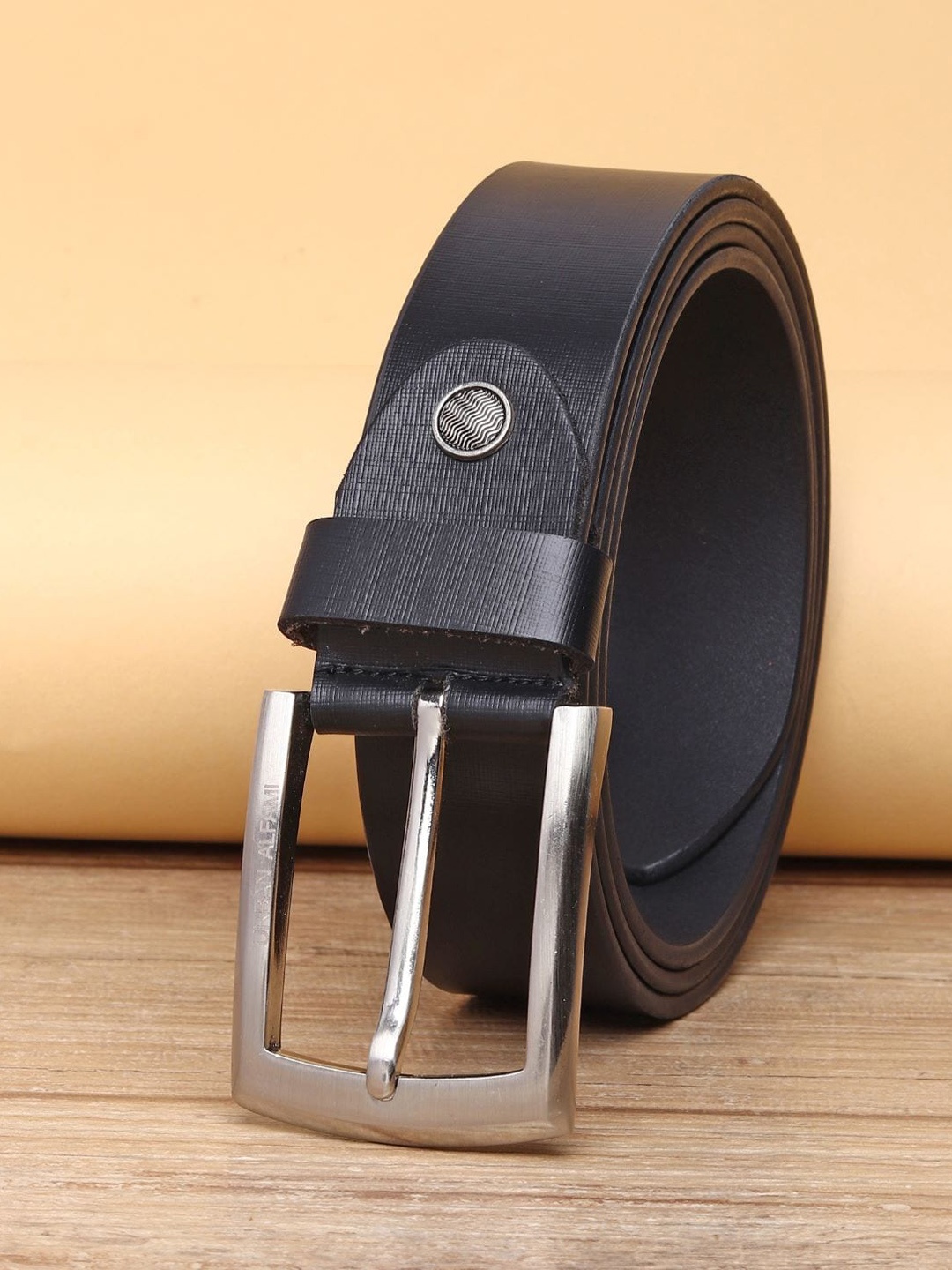 

URBAN ALFAMI Men Black Leather Belt