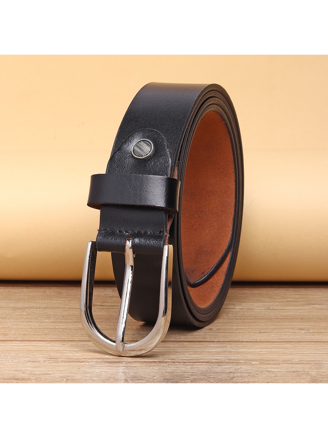 

URBAN ALFAMI Men Black Leather Belt