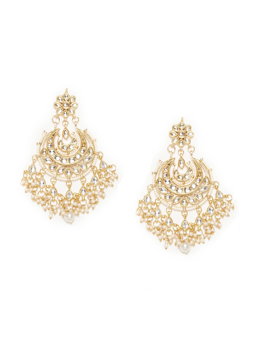 

Bamboo Tree Jewels Gold-Plated Classic Chandbalis Earrings