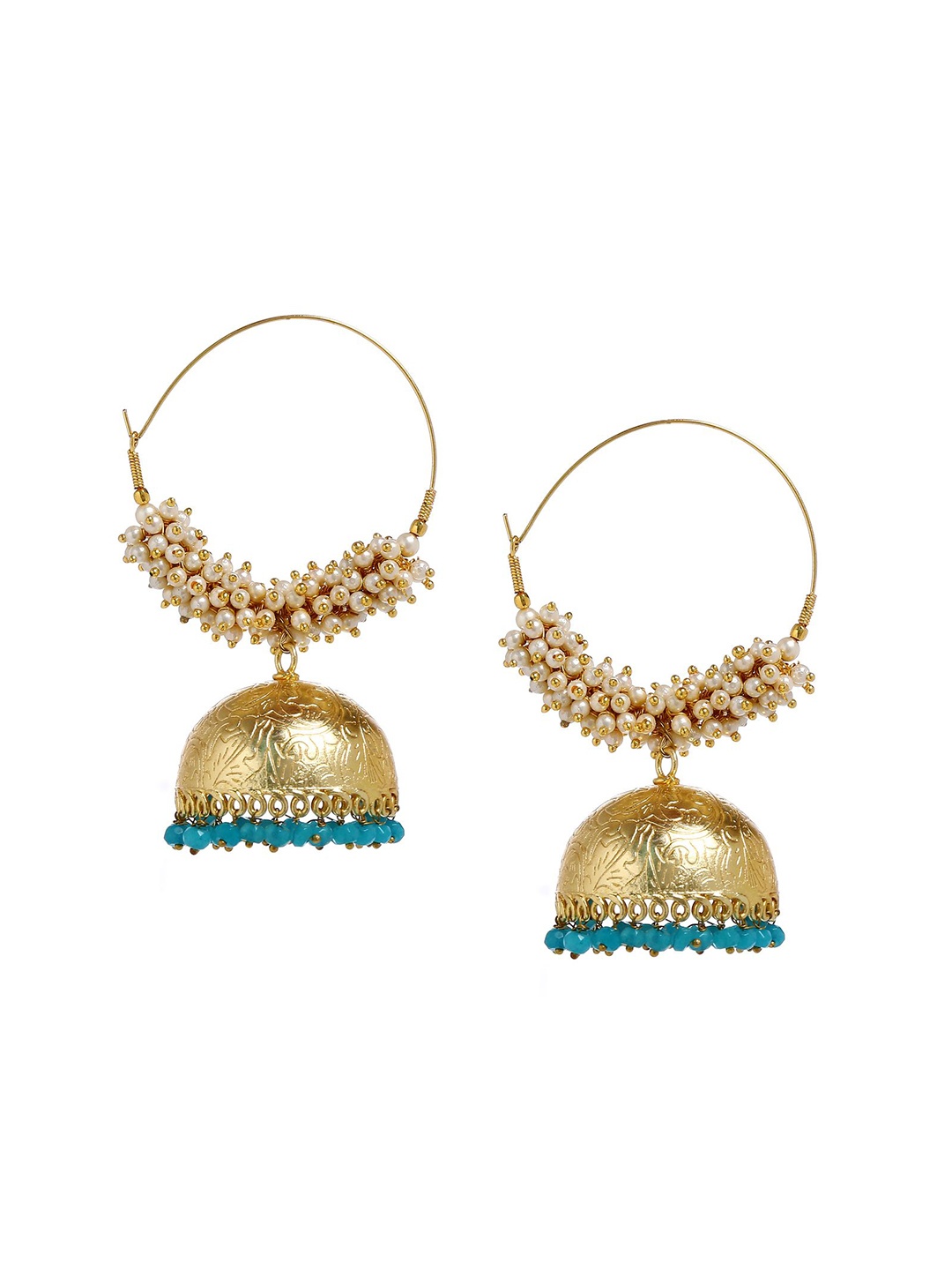 

Bamboo Tree Jewels Gold-Toned Contemporary Jhumkas Earrings