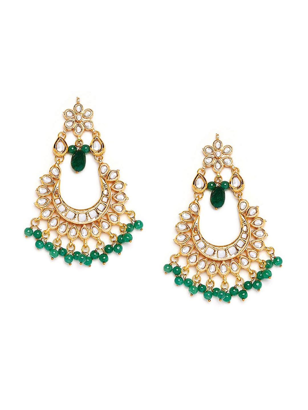 

Bamboo Tree Jewels Gold-Toned Contemporary Drop Earrings