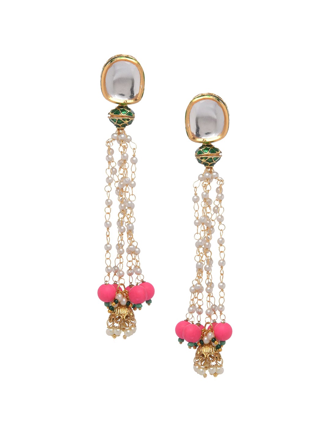 

Bamboo Tree Jewels Gold-Toned Contemporary Drop Earrings