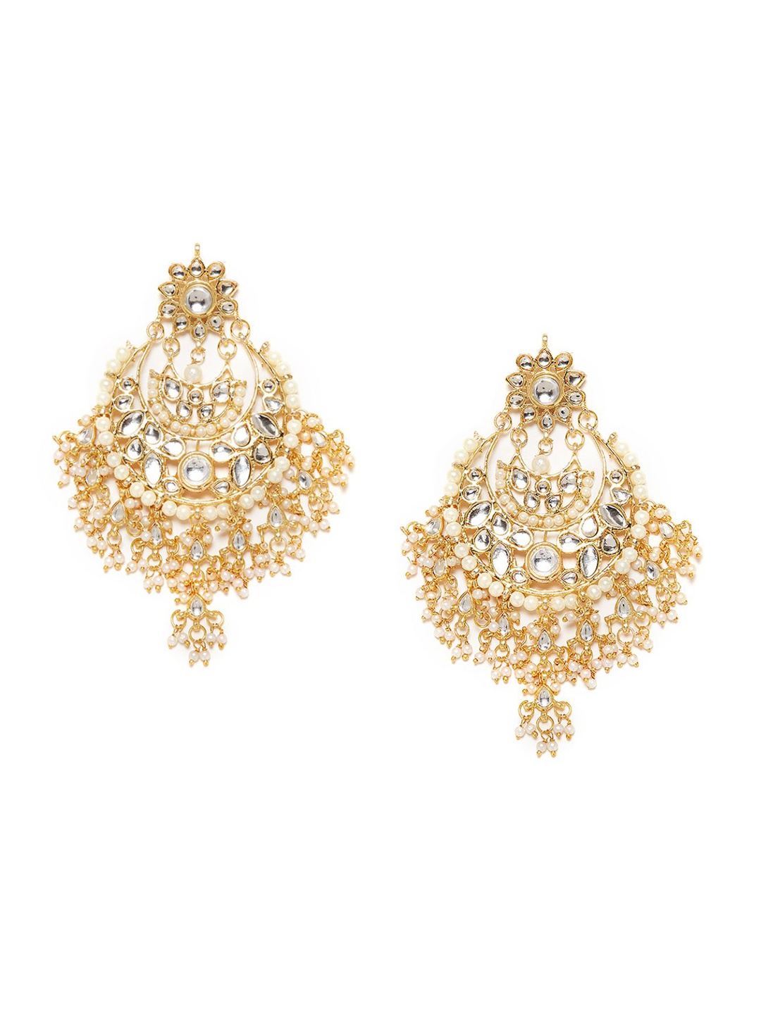 

Bamboo Tree Jewels Gold-Toned Contemporary Drop Earrings