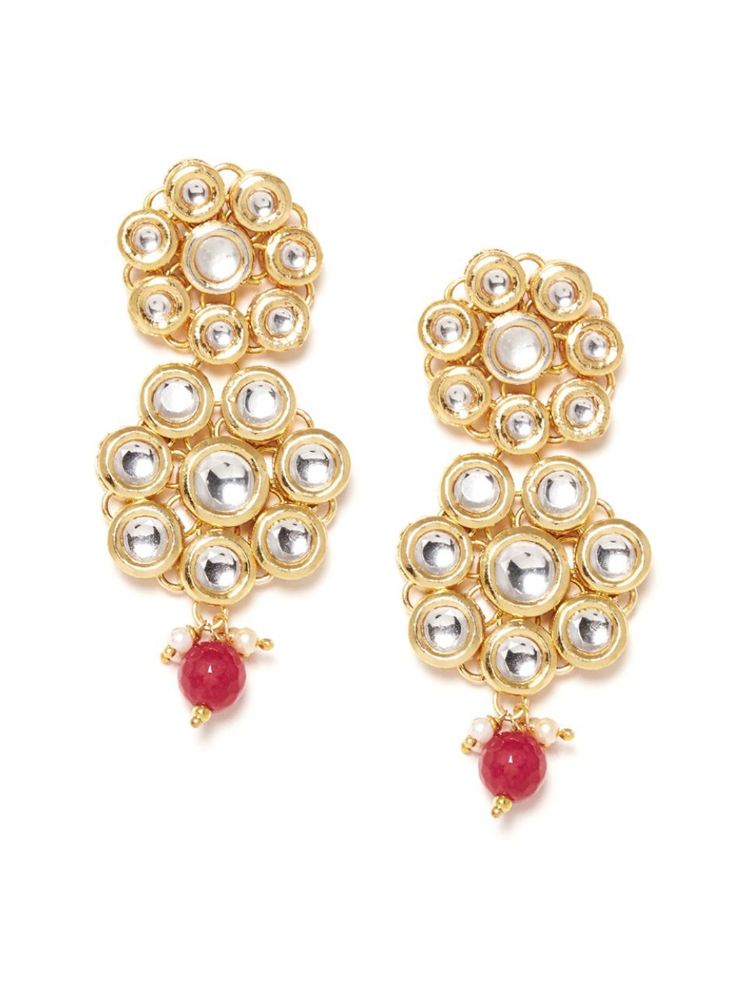 

Bamboo Tree Jewels Gold-Toned Contemporary Drop Earrings