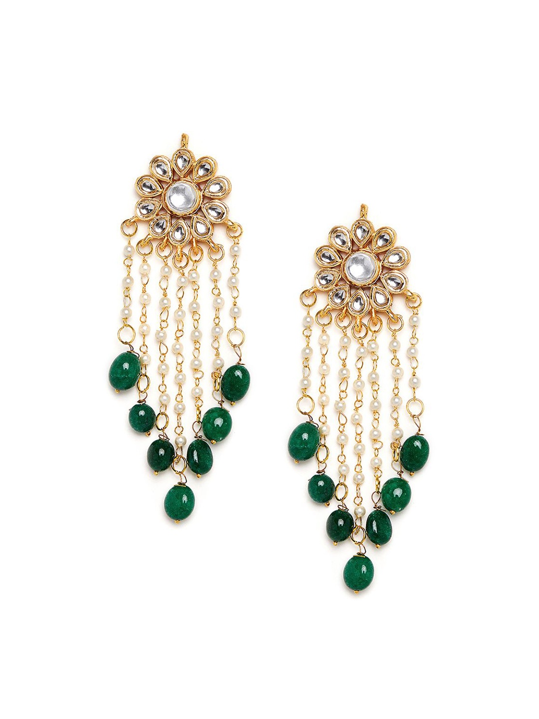 

Bamboo Tree Jewels Gold-Toned Contemporary Drop Earrings