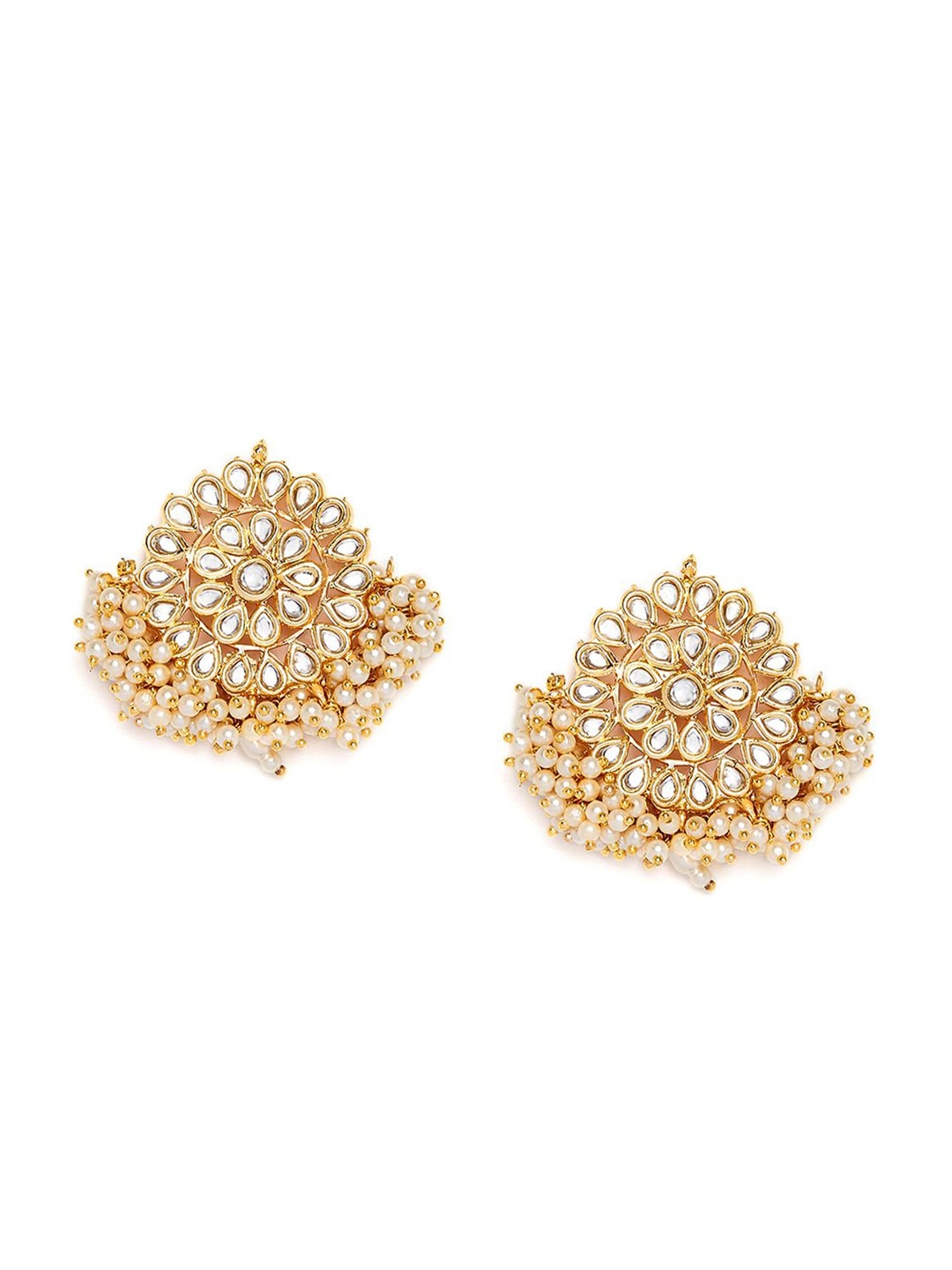 

Bamboo Tree Jewels Gold-Toned & Cream-Coloured Contemporary Drop Earrings